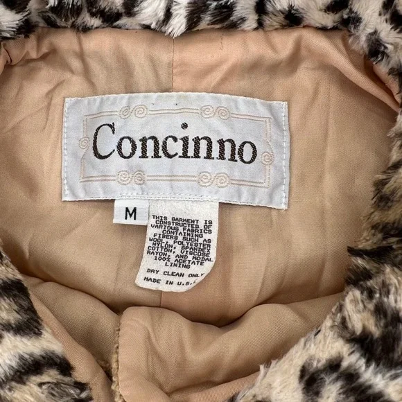 CONCINNO Patchwork Vintage Vest Leopard Collar Women's Size M Button Front - Picture 4 of 7